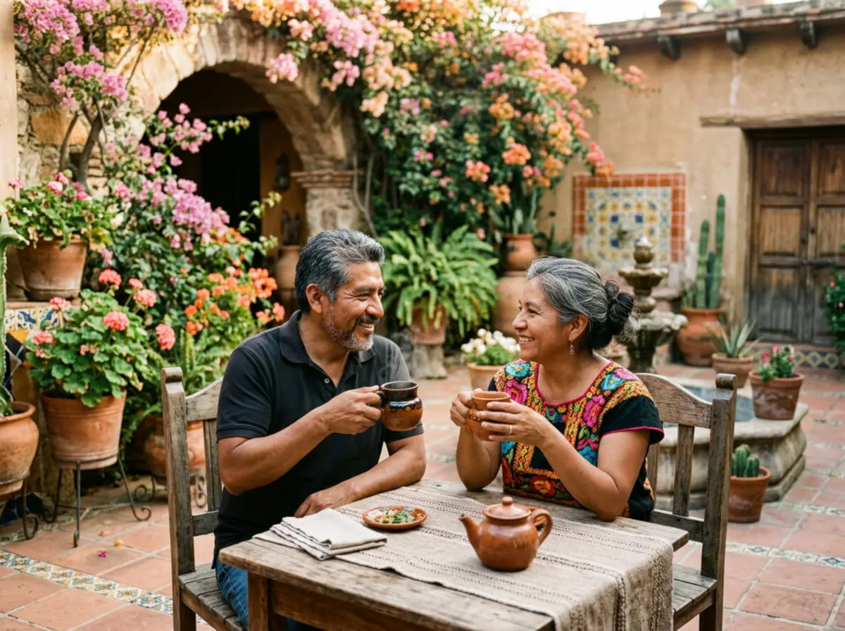 Pareja adulta disfrutando tiempo juntos